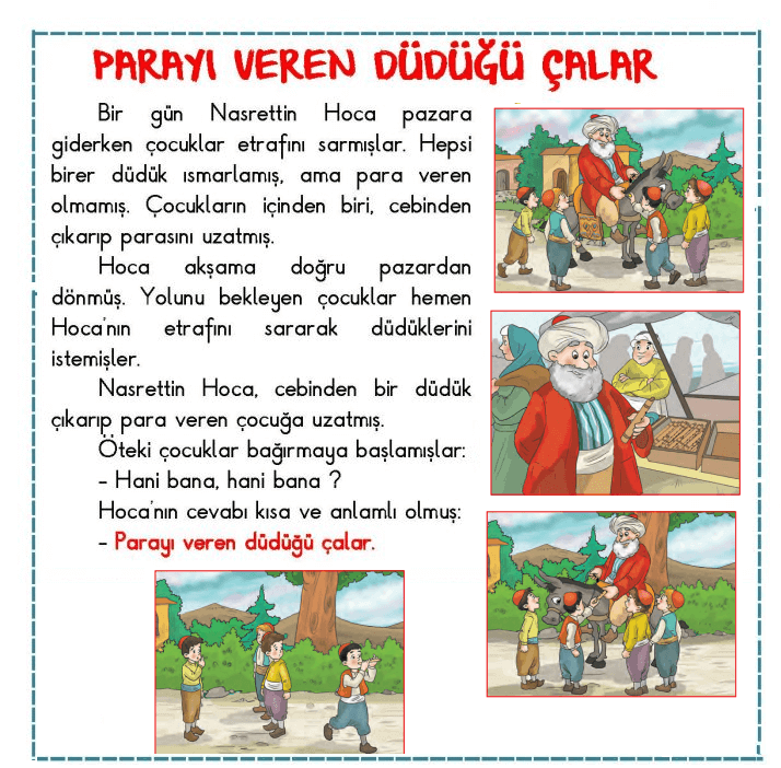 Parayı Veren, Düdüğü Çalar Fıkrası - Nasrettin Hocaa