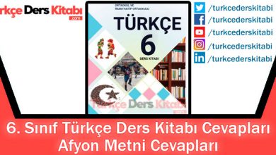 Afyon Metni Cevapları (6. Sınıf Türkçe MEB)