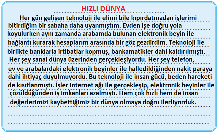 4. Sınıf Türkçe Ders Kitabı Cevapları Sayfa 190 Özgün Yayınları (Elektronik Beyinlerle Dolu Bir Dünya)