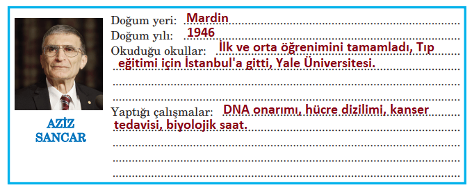 5. Sınıf Türkçe Ders Kitabı Cevapları Sayfa 236-237 Anıttepe Yayınları (Aziz Sancar)2