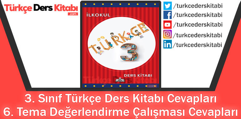 6. Tema Değerlendirme Çalışması Cevapları (3. Sınıf Türkçe MEB)