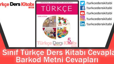 Barkod Metni Cevapları (5. Sınıf Türkçe Anıttepe)