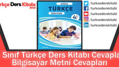 Bilgisayar Metni Cevapları (4. Sınıf Türkçe Özgün)