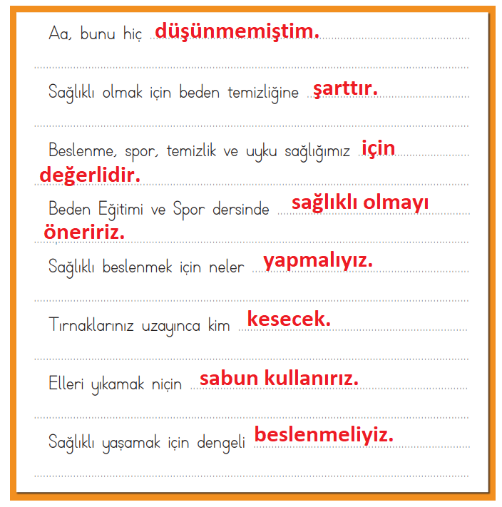 2. Sınıf Türkçe Ders Kitabı Cevapları Sayfa 188 ADA Yayınları (El Ve Tırnaklar)1