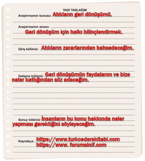 7. Sınıf Türkçe Ders Kitabı Cevapları Sayfa 157 ÖZGÜN Yayınları (Dünya Kadar Plastik Metni)