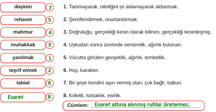 8. Sınıf Türkçe Ders Kitabı Cevapları Sayfa 152 MEB Yayınları (Eşref Saat Metni)