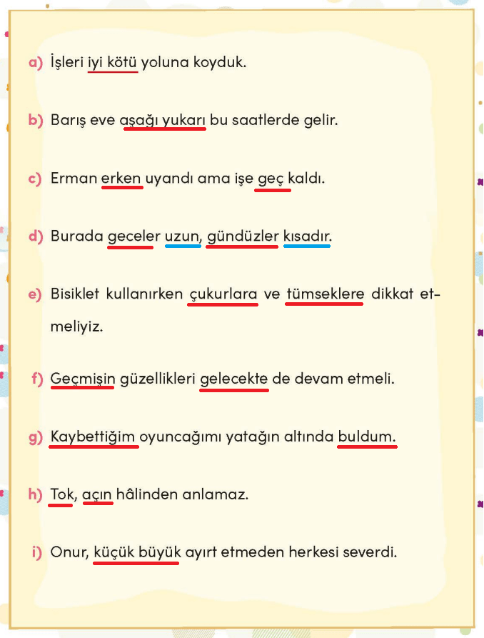 3. Sınıf Türkçe Ders Kitabı Cevapları Sayfa 122 MEB Yayınları (Çayda Çıra Metni)