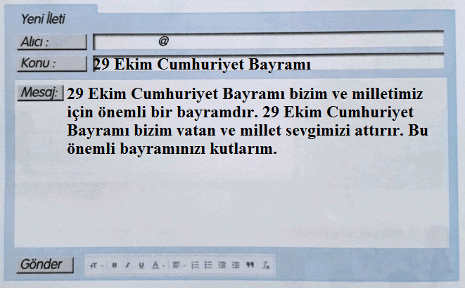 3. Sınıf Türkçe Ders Kitabı Cevapları Sayfa 58 Gizem Yayıncılık (Cumhuriyet Bayramı Metni)