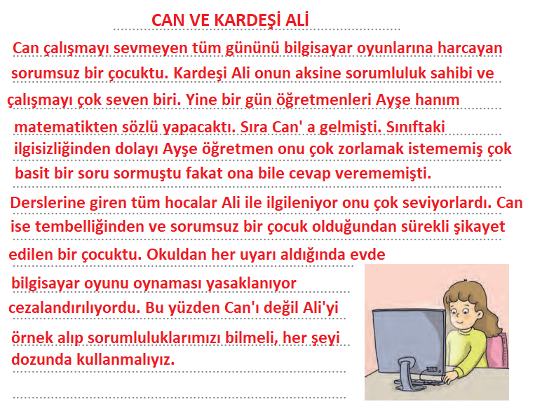 3. Sınıf Türkçe Ders Kitabı Cevapları Sayfa 76 Gizem Yayıncılık (Mutluluk Pınarı Metni)