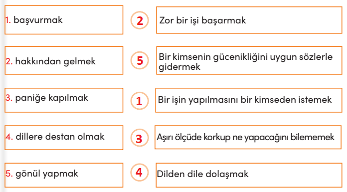 4. Sınıf Türkçe Ders Kitabı Cevapları Sayfa 70 MEB Yayınları (2. Tema Değerlendirme Çalışmaları)