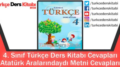 Atatürk Aralarındaydı Metni Cevapları (4. Sınıf Türkçe MEB)