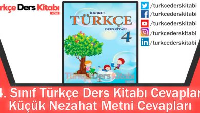 Küçük Nezahat Metni Cevapları (4. Sınıf Türkçe MEB)