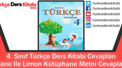 Nane İle Limon Kütüphane Metni Cevapları (4. Sınıf Türkçe MEB)