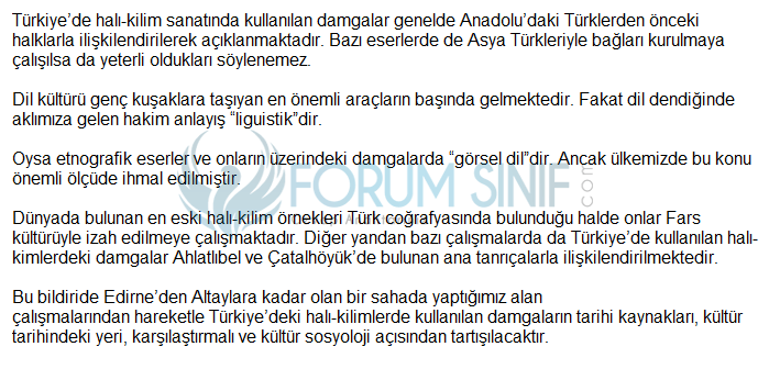 5. Sınıf Türkçe Ders Kitabı Cevapları Sayfa 109 Anıttepe Yayınları (Kilim Metni)11