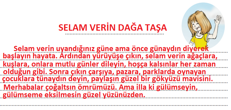 5. Sınıf Türkçe Ders Kitabı Cevapları Sayfa 21-22 Anıttepe Yayınları (Hoşça Kalın, Güle Güle Metni)