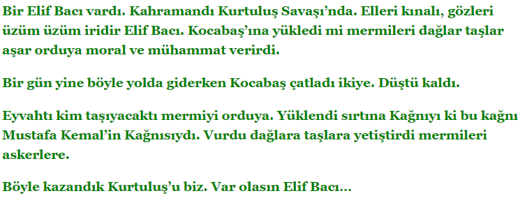 5. Sınıf Türkçe Ders Kitabı Cevapları Sayfa 45 Anıttepe Yayınları (Mustafa Kemal'in Kağnısı Metni)