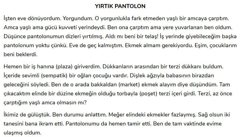 6. Sınıf Türkçe Ders Kitabı Cevapları Sayfa 21 MEB Yayınları (Arıyorum Metni)