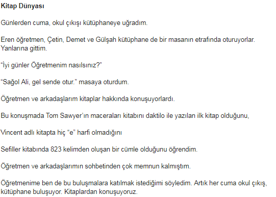 6. Sınıf Türkçe Ders Kitabı Cevapları Sayfa 24 MEB Yayınları (Arıyorum Metni)