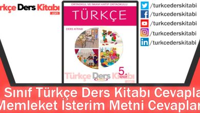 Memleket İsterim Metni Cevapları (5. Sınıf Türkçe Anıttepe)