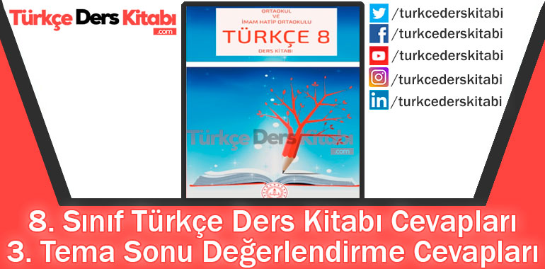 3. Tema Sonu Değerlendirme Çalışmaları Cevapları (8. Sınıf Türkçe MEB)