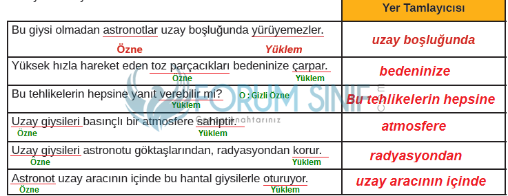 8. Sınıf Türkçe Ders Kitabı Cevapları Sayfa 108 MEB Yayınları (Uzay Giysileri Metni)