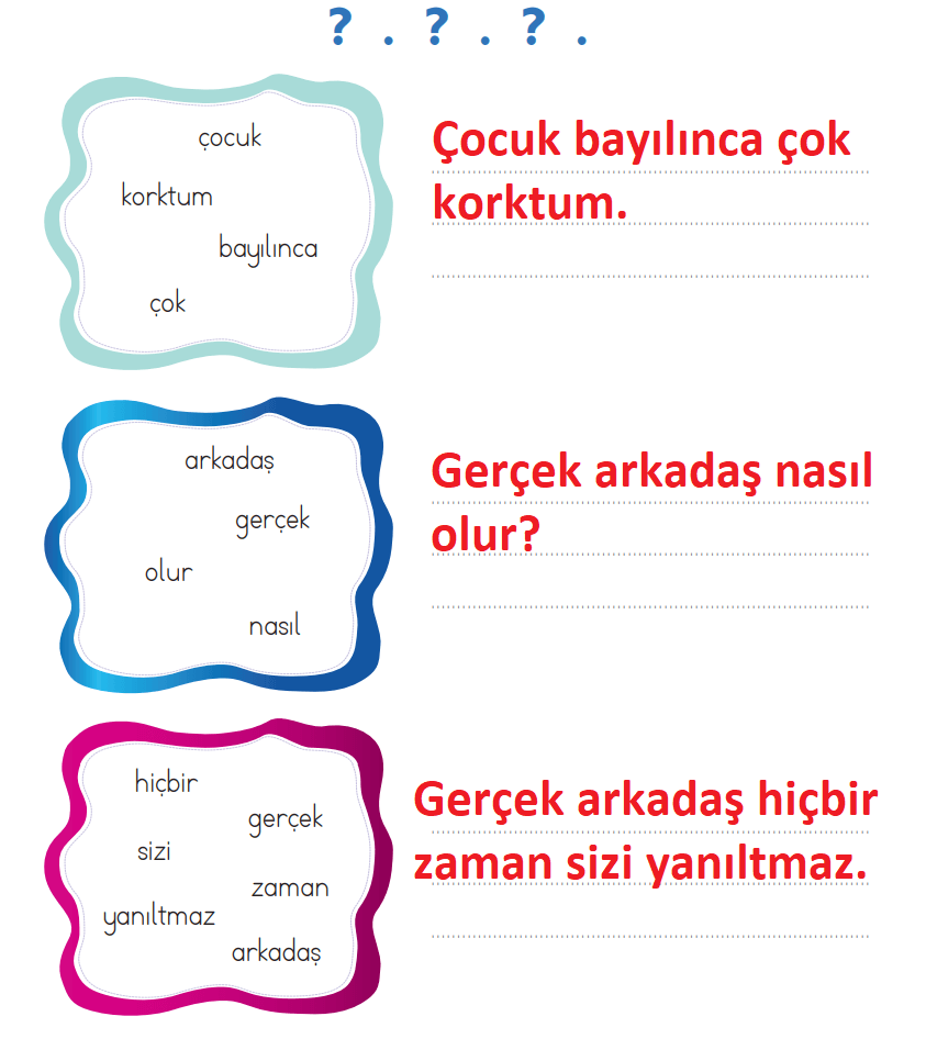 2. Sınıf Türkçe Ders Kitabı Cevapları Sayfa 26 ADA Yayınları (Gerçek Arkadaş Metni)