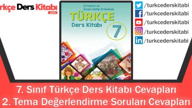 2. Tema Değerlendirme Soruları Cevapları (7. Sınıf Türkçe MEB)