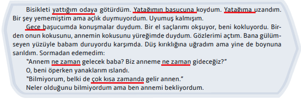 7. Sınıf Türkçe Ders Kitabı Cevapları Sayfa 110 MEB Yayınları (Tahta Bisiklet Metni)