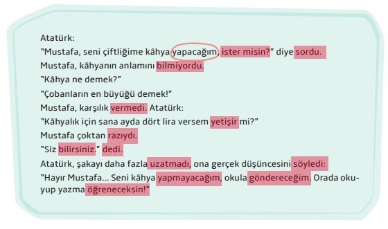 7. Sınıf Türkçe Ders Kitabı Cevapları Sayfa 58 MEB Yayınları (Sığırtmaç Mustafa’nın Öyküsü Metni)