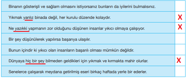 7. Sınıf Türkçe Ders Kitabı Cevapları Sayfa 92 ÖZGÜN Yayınları (Yıkmak Kolay)