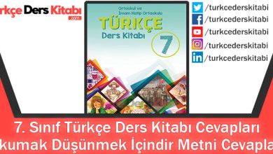 Okumak Düşünmek İçindir Metni Cevapları (7. Sınıf Türkçe MEB)