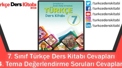 4. Tema Değerlendirme Soruları Cevapları (7. Sınıf Türkçe MEB)