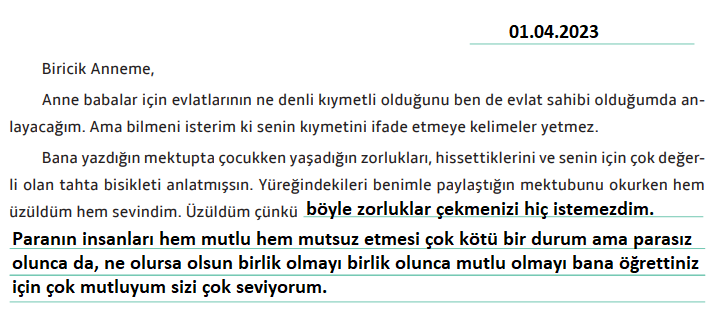 7. Sınıf Türkçe Ders Kitabı Cevapları Sayfa 111 MEB Yayınları (Tahta Bisiklet Metni)