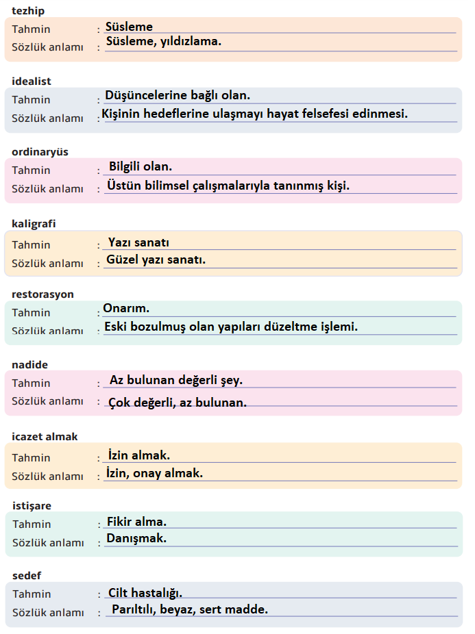 7. Sınıf Türkçe Ders Kitabı Cevapları Sayfa 255 MEB Yayınları (Yaşayan İnsan Hazineleri Metni)