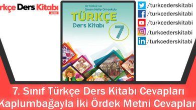Kaplumbağayla İki Ördek Metni Cevapları (7. Sınıf Türkçe MEB)