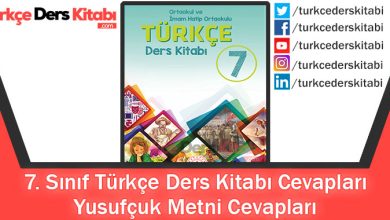 Yusufçuk Metni Cevapları (7. Sınıf Türkçe MEB)