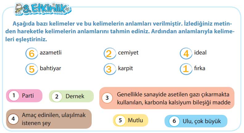 4. Sınıf Türkçe Ders Kitabı Cevapları Sayfa 68 KOZA Yayınları (Atatürk Metni)