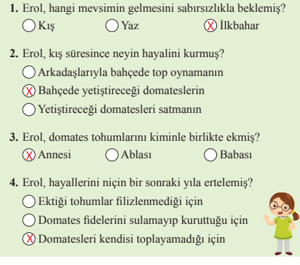 2. Sınıf Türkçe Ders Kitabı Cevapları Sayfa 35 Bilim ve Kültür Yayınları (Bahçeye Ekilen Domatesler Metni)