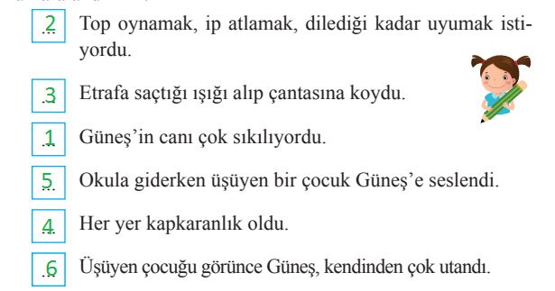 2. Sınıf Türkçe Ders Kitabı Cevapları Sayfa 69 Bilim ve Kültür Yayınları (Güneş Uykuda Metni)