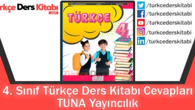4. Sınıf Türkçe Ders Kitabı Cevapları TUNA Yayıncılık 2024