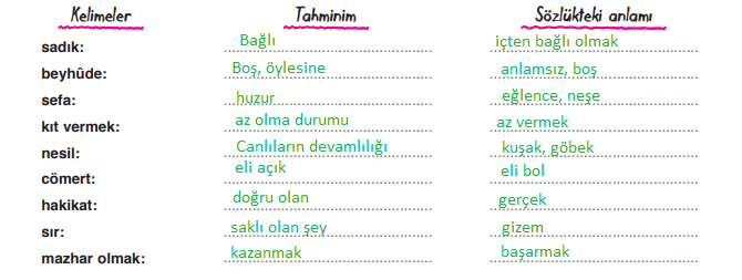 7. Sınıf Türkçe Ders Kitabı Cevapları Sayfa 14 Dörtel Yayıncılık (Kara Toprak)