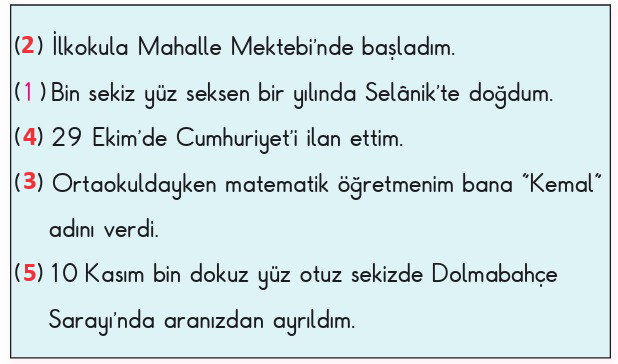 2. Sınıf Türkçe Ders Kitabı Cevapları Sayfa 52 MEB Yayınları (Ata'nın Yaşamı)