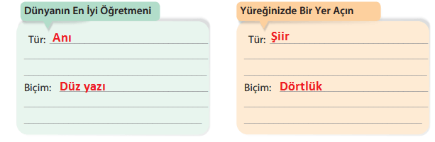 5. Sınıf Türkçe Ders Kitabı Cevapları Sayfa 81-82 KOZA Yayıncılık (Yüreğinizde Bir Yer Açın)