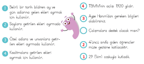 4. Sınıf Türkçe Ders Kitabı Cevapları Sayfa 87 MEB Yayınları (Maysa İle Bulut)