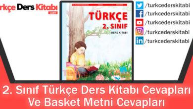 Ve Basket Metni Cevapları (2. Sınıf Türkçe MEB)