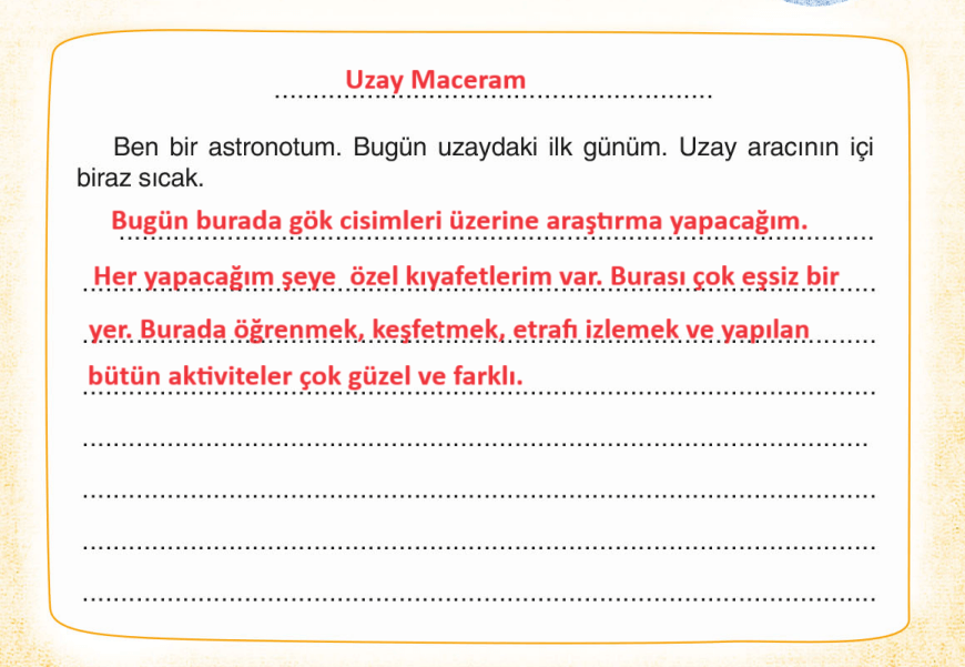 3. Sınıf Türkçe Ders Kitabı Cevapları Sayfa 216 Sonuç Yayıncılık (Uzayda Yaşam)