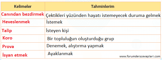 4. Sınıf Türkçe Ders Kitabı Cevapları Sayfa 175 KOZA Yayınları (Çılgın Böcekler Korosu)