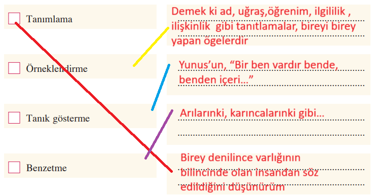 8. Sınıf Türkçe Ders Kitabı Cevapları Sayfa 181 Ferman Yayıncılık (Birey-Toplumsallık)