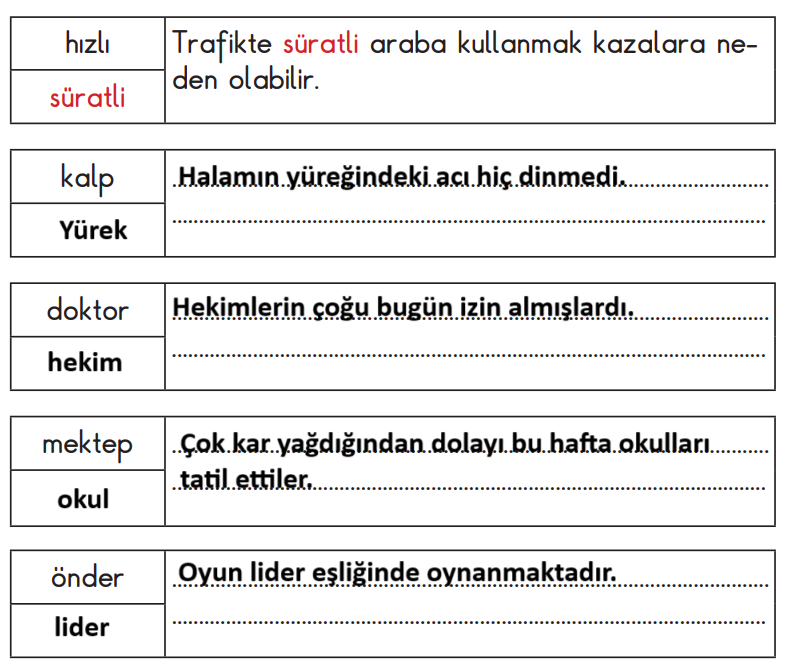 2. Sınıf Türkçe Ders Kitabı Sayfa 234 Cevapları MEB Yayınları