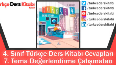 7. Tema Değerlendirme Çalışmaları Cevapları (4. Sınıf Türkçe KOZA)